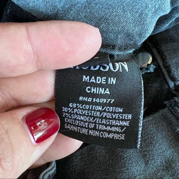 Hudson Flap Pocket Skinny Stretch Jeggings Jeans Youth Sz 14 Distressed Gray GUC - Picture 8 of 8